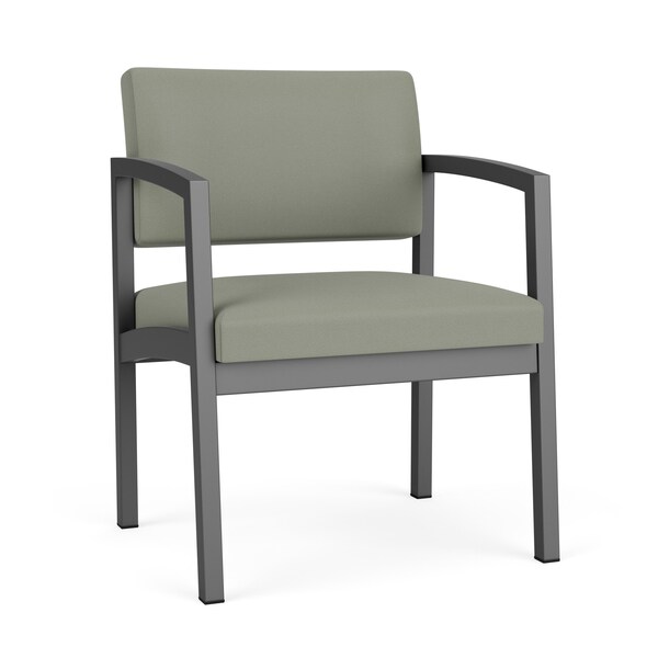 Lesro Lenox Steel Wide Guest Chair Metal Frame, Charcoal, OH Eucalyptus Upholstery LS1201 - main